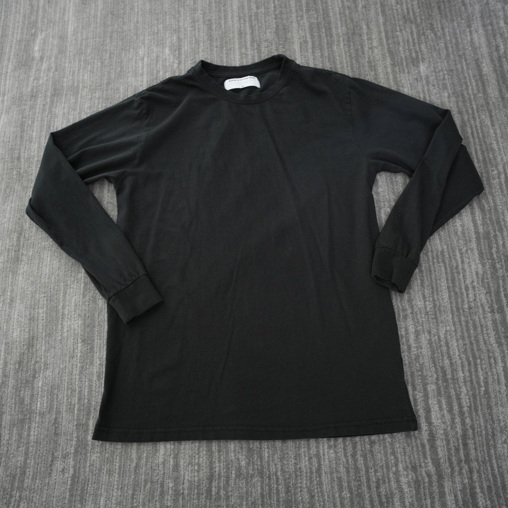 Seek Discomfort T Shirt Men Black Long Sleeve Solid Organic Cotton Crew Tee XS